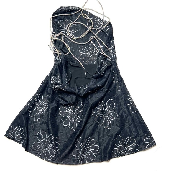 FOR LOVE & LEMONS black floral crystal embellished PAMELA mini dress - Picture 11 of 11